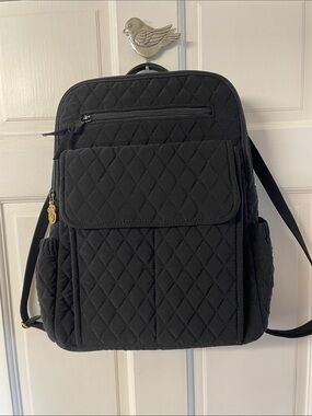 Vera Bradley Black Quilted travel school office Backpack